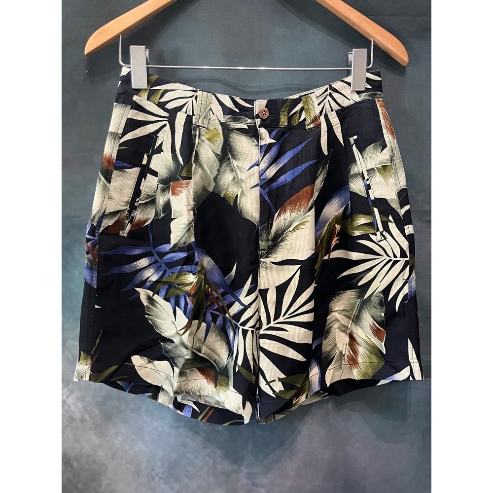 Vintage‎ Tommy Bahama 100% Silk Tropical Floral Shorts Womens Size 10 Y2K Resort